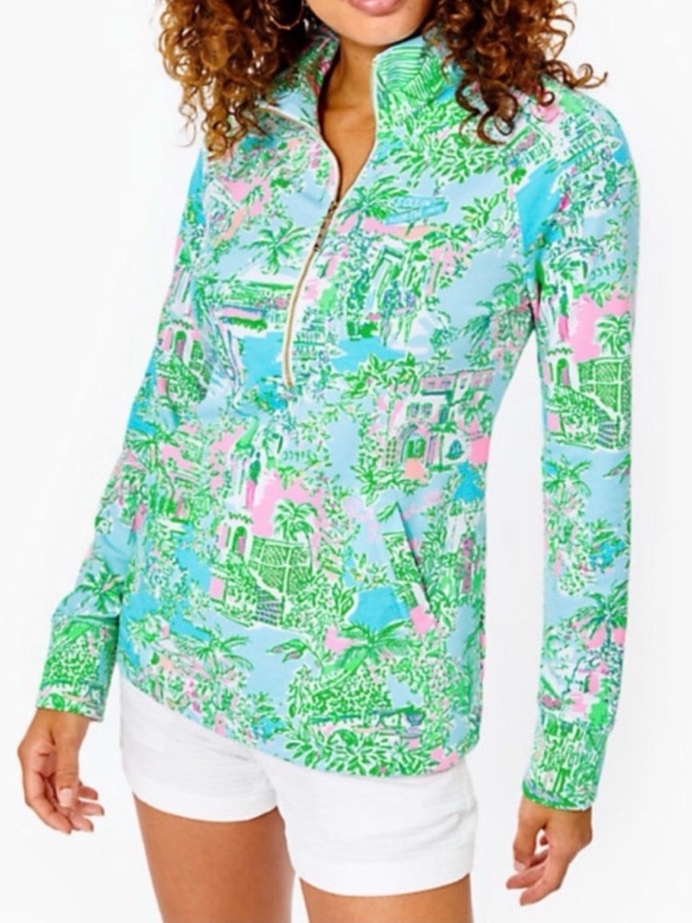 ✨NWOT Lilly Pulitzer UPF 50+ Skipper Popover Lilly Loves Palm Beach size L✨